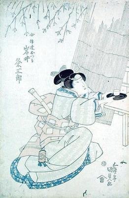 Iwai Kumesaturo als Date Otsura, een theehuismeisje door Utagawa Kunisada