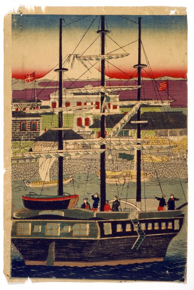 Haven van Kyoto, Japan door Utagawa (1786 1865) Kunisada