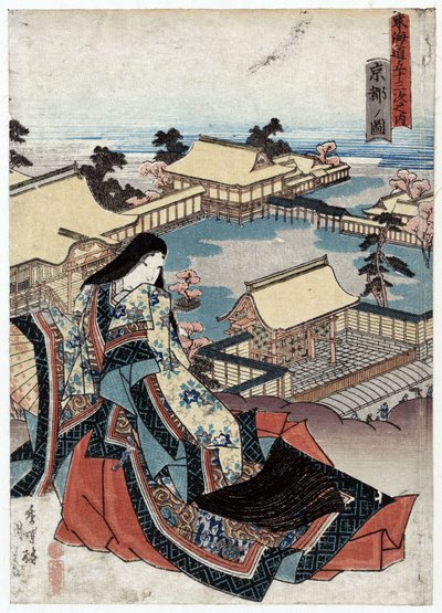 Kyoto No Zu, Uitzicht op Kyoto door Utagawa (1786 1865) Kunisada