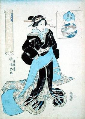 Portret van een dame door Utagawa Kunisada