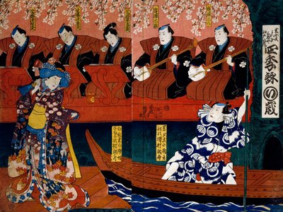 Shiki no Nagame Maru-ni-I no Toshi, Toshi acteur, scène uit De Vier Seizoenen door Utagawa Kunisada