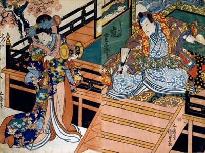 Shiki no Nagame Maru-ni-I no Toshi, Toshi acteur, scène uit De Vier Seizoenen door Utagawa Kunisada
