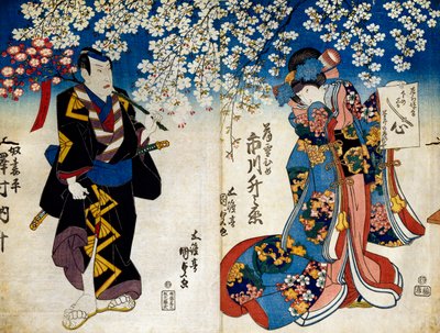 Shiki no Nagame Maru-ni-I no Toshi, Toshi acteur, scène uit De Vier Seizoenen door Utagawa Kunisada