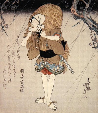 Onoe Kikugoro III in de rol van een minnaar, ca. 1827-30 door Utagawa Kunisada