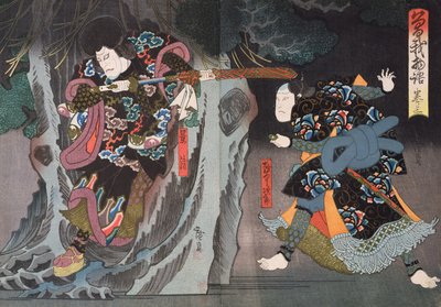 Acteurs in de rollen van Ettyujiro en Kagekiyo in 