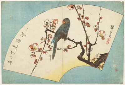 (Papegaai op een bloeiende pruim), midden 19e eeuw door Utagawa Hiroshige