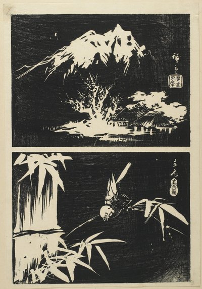 (Twee Beelden van Lithografie), midden 19e eeuw door Utagawa Hiroshige