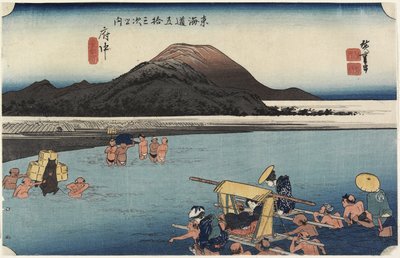 Abe Rivier, Fuchu_, c. 1833 door Utagawa Hiroshige