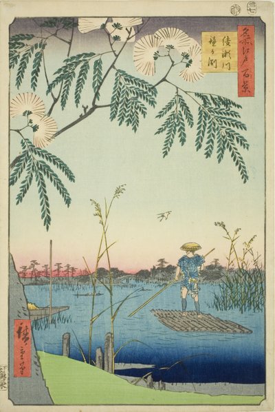 Ayase Rivier en Kanegafuchi, uit de serie "Honderd Beroemde Zichten van Edo" door Utagawa Hiroshige