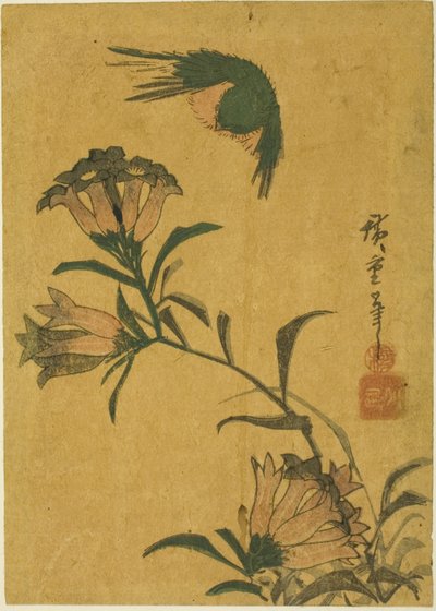 Vogel en Gentiaan door Utagawa Hiroshige