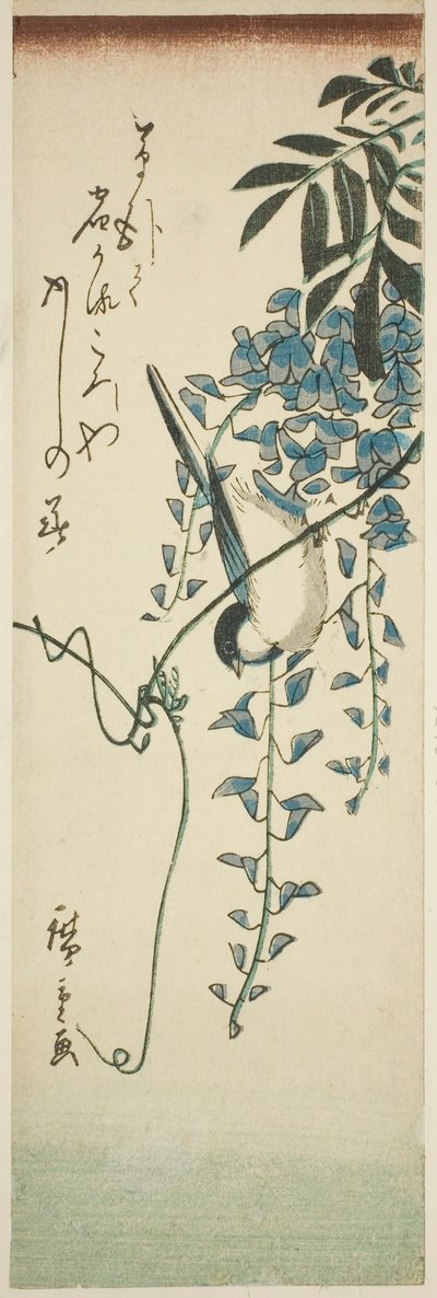 Vogel en wisteria door Utagawa Hiroshige