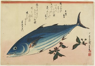 Bonito en Kersenbladeren, 1832-1833 door Utagawa Hiroshige