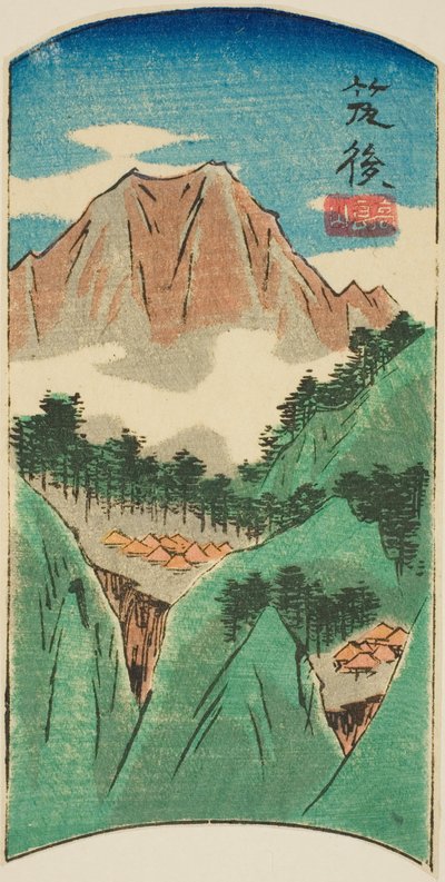 Chikugo, sectie van blad nr. 17 uit de serie "Uitgeknipte afbeeldingen van de provincies (Kunizukushi harimaze zue)" door Utagawa Hiroshige