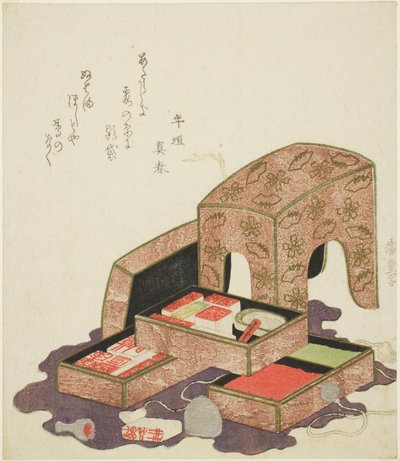Collectie van zegels in lakbakken door Utagawa Hiroshige