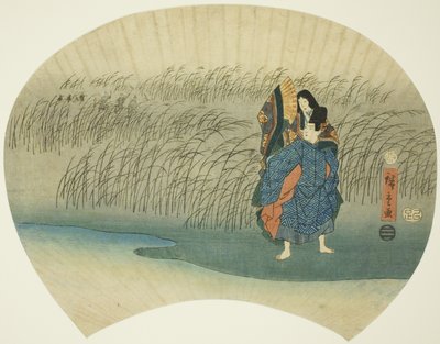 Stel dat weglopen, uit de Akutagawa-episode in de Verhalen van Ise door Utagawa Hiroshige