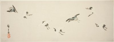 Kraanvogels in Vlucht door Utagawa Hiroshige
