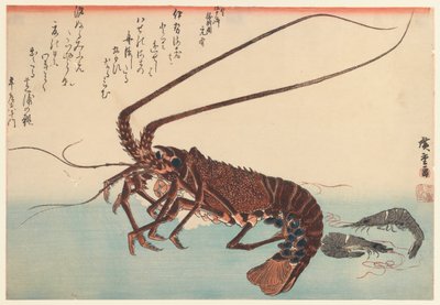 Kreeft en twee garnalen, uit de Grote Vis serie, 1840 door Utagawa Hiroshige