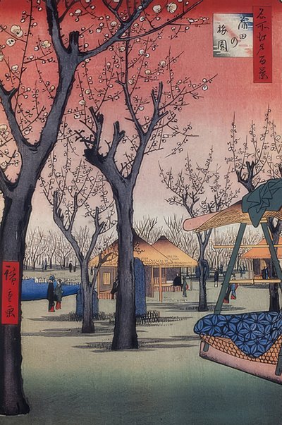 De pruimentuin in Kamata (Honderd gezichten van Edo) door Utagawa Hiroshige