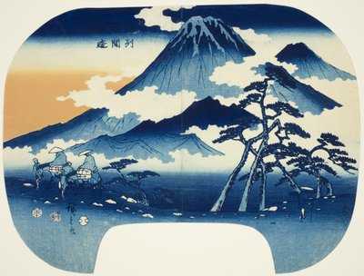 Verre Uitzicht op de Berg Asama in het Shinshu-district door Utagawa Hiroshige