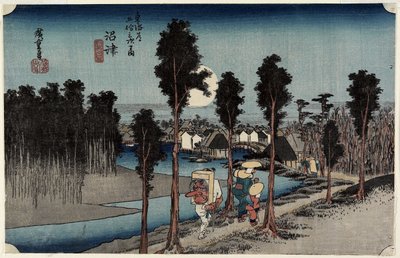 Schemering bij Numazu, ca. 1833 door Utagawa Hiroshige