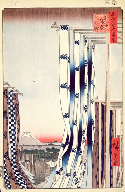 Ververijwijk, Kanda, nr. 75 uit Honderd beroemde Zichten van Edo, 1856 door Utagawa Hiroshige