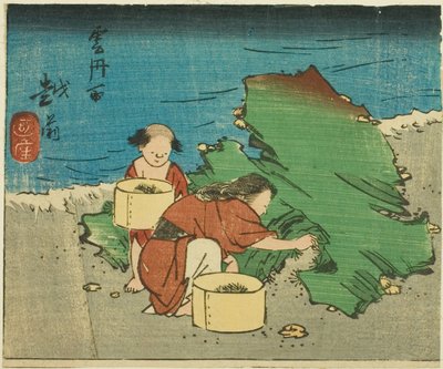Echizen, deel van blad nr. 10 uit de serie "Uitgeknipte Afbeeldingen van de Provincies" door Utagawa Hiroshige