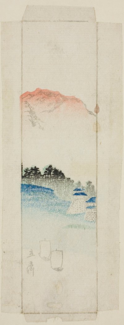 Envelop met landschap door Utagawa Hiroshige