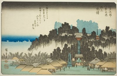 Avondklok bij Ikegami, uit de serie "Acht uitzichten in de omgeving van Edo" door Utagawa Hiroshige