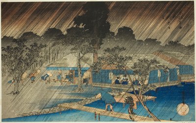 Avondbui aan de oever van de Tadasu-rivier, uit de serie 