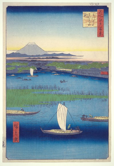 Afscheid Diep bij Mitsumata Fork, uit de serie Honderd Beroemde Zichten van Edo door Utagawa Hiroshige