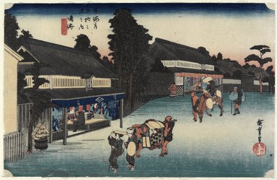 Beroemde Stof van Arimatsu, Narumi, c. 1833 door Utagawa Hiroshige