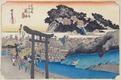 Fujisawa: de Yugyo-ji, of Shojoko-ji, boeddhistische tempel van de Ji-sekte, uit de serie 