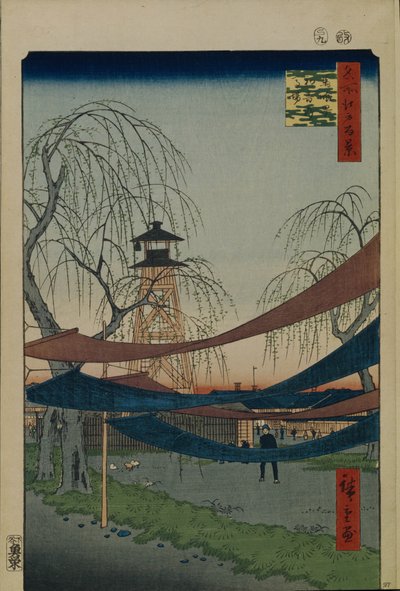 Hatsune Rijterrein in Bakuro-cho Honderd beroemde uitzichten van Edo, 1856-1858 door Utagawa Hiroshige