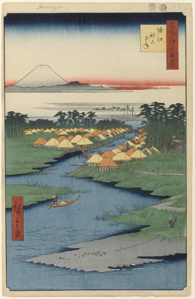 Horie en Nekozane, nr. 96 uit Honderd Beroemde Zichten van Edo door Utagawa Hiroshige