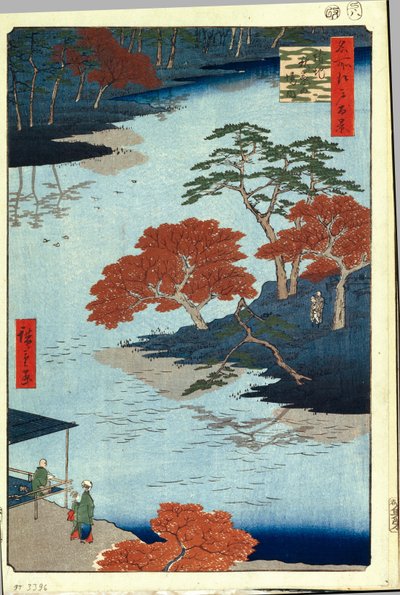 Binnenkant Akiba-schrijn in Ukeji. Honderd Beroemde Uitzichten van Edo door Utagawa Hiroshige