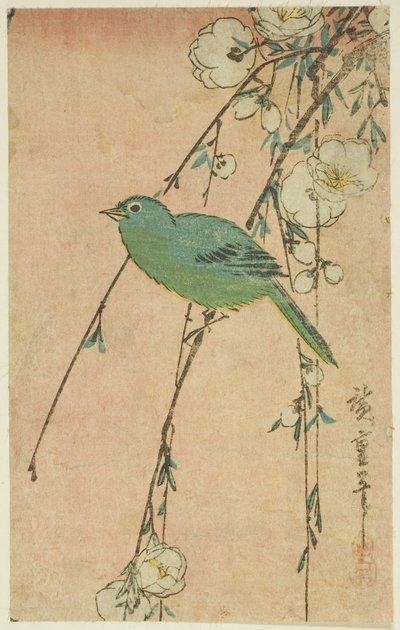 Japanse wit-oog en treurkers door Utagawa Hiroshige