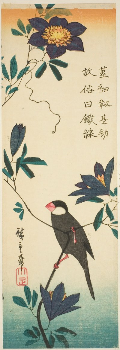 Javaanse mus en clematis door Utagawa Hiroshige