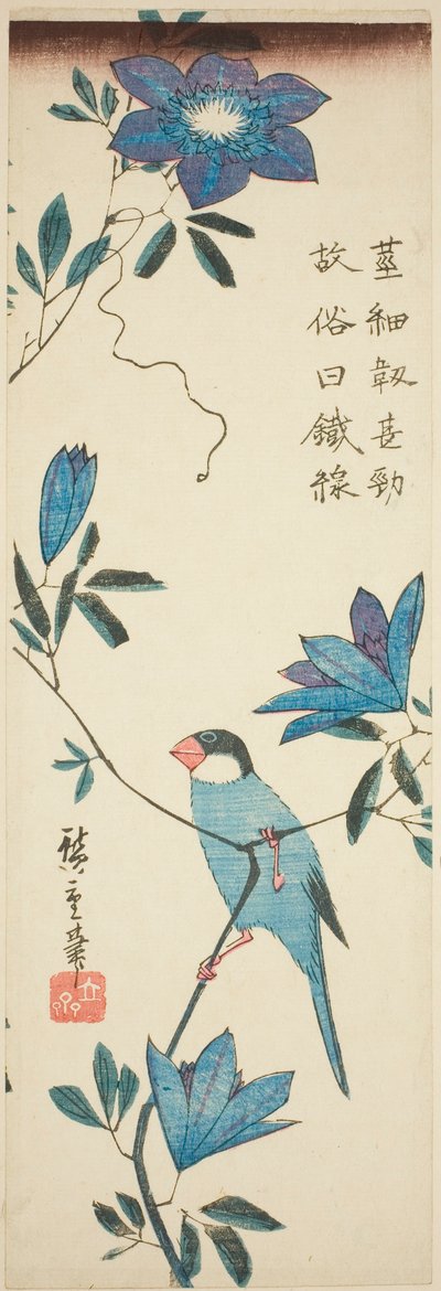 Java mus en clematis door Utagawa Hiroshige