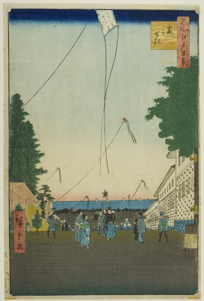Kasumigaseki, uit de serie "Honderd beroemde vergezichten van Edo (Meisho Edo hyakkei)". door Utagawa Hiroshige