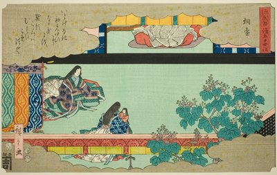 Kiritsubo, uit de serie "Vierenvijftig hoofdstukken van het verhaal van Genji (Genji monogatari gojuyonjo)" door Utagawa Hiroshige