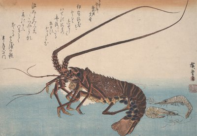 Kreeft en Garnaal, ca. 1832 door Utagawa Hiroshige