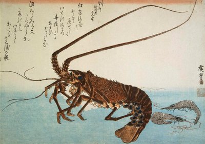 Kreeft en Garnalen, 1832-1834 door Utagawa Hiroshige