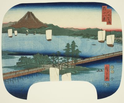 Lange Brug bij Seta, uit de serie "Acht Zichten van Omi" door Utagawa Hiroshige