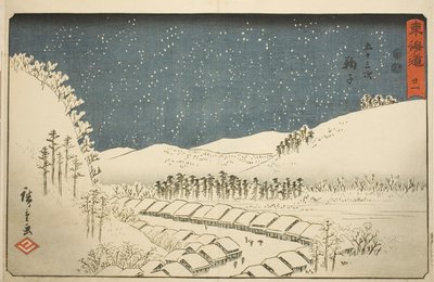 Mariko—Nr. 21, uit de serie "Drieënvijftig Stations van de Tokaido" door Utagawa Hiroshige