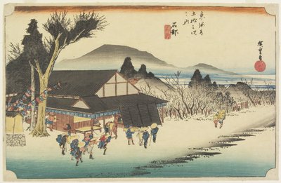 Megawa dorp, Ishibe, c. 1833 door Utagawa Hiroshige
