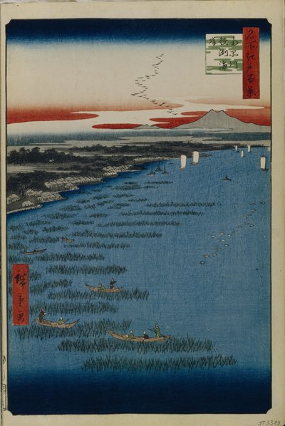Minami Shinagawa en Samezu Kust, Honderd Beroemde Zichten van Edo door Utagawa Hiroshige