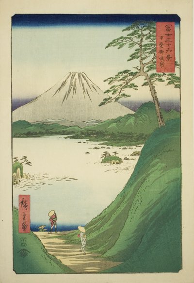 Misaka-pas in de provincie Kai, uit de serie "Zesendertig gezichten op de berg Fuji" door Utagawa Hiroshige