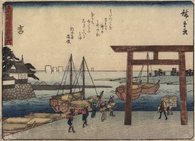 Miya, 1837-1844 door Utagawa Hiroshige