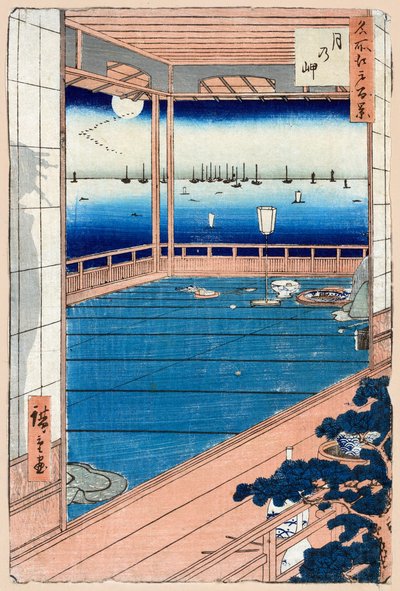 Maanlicht Honderd Beroemde Zichten van Edo, 1856-1858 door Utagawa Hiroshige
