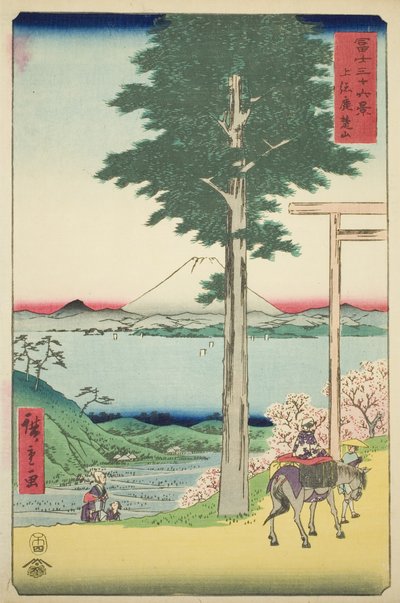 Mount Kano in de Provincie Kazusa (Kazusa Rokusozan), uit de serie "Zesendertig Zichten op de Fuji (Fuji sanjurokkei)" door Utagawa Hiroshige